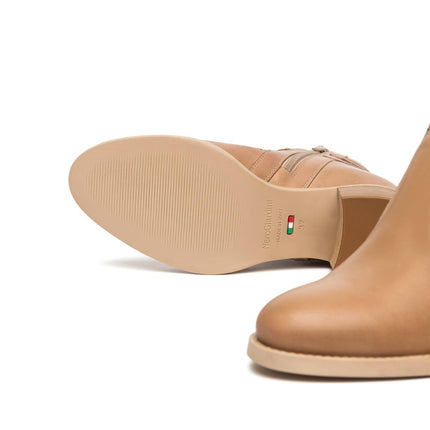 NeroGiardini Stivaletti Donna con Tacco in Pelle Cuoio - MARIO SPATARELLA