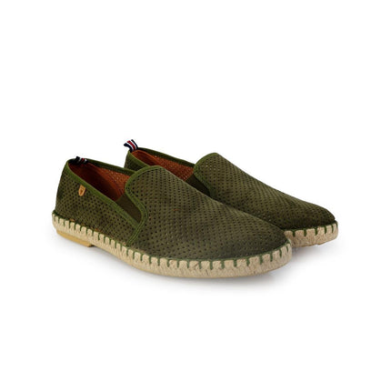 Espadrillas Verbenas Bassa da Uomo in Camoscio Microforato Kaki TOM HOLE KAKI Verbenas 