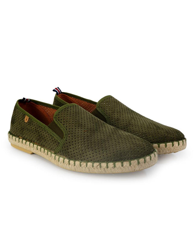 Espadrillas Verbenas Bassa da Uomo in Camoscio Microforato Kaki TOM HOLE KAKI Verbenas 