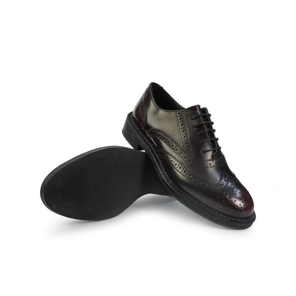 Frau Francesine Oxford Monogramma Donna in Pelle Bordo - MARIO SPATARELLA