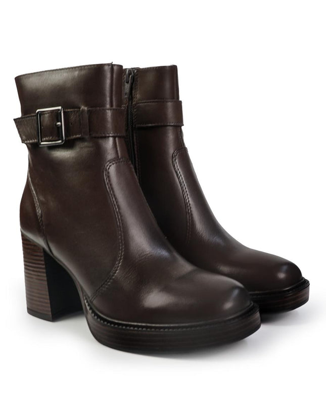 Vueva Stivaletti Donna con Tacco e Plateau in Pelle Marrone WH478H07 PLATA BROWN Vueva 