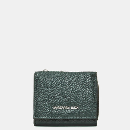 Mandarina Duck Portafogli Donna Pelle Verde Pine Green Portamonete FZP76 MELLOW LEATHER PINE GREEN Mandarina Duck 