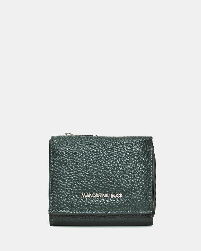 Mandarina Duck Portafogli Donna Pelle Verde Pine Green Portamonete FZP76 MELLOW LEATHER PINE GREEN Mandarina Duck 