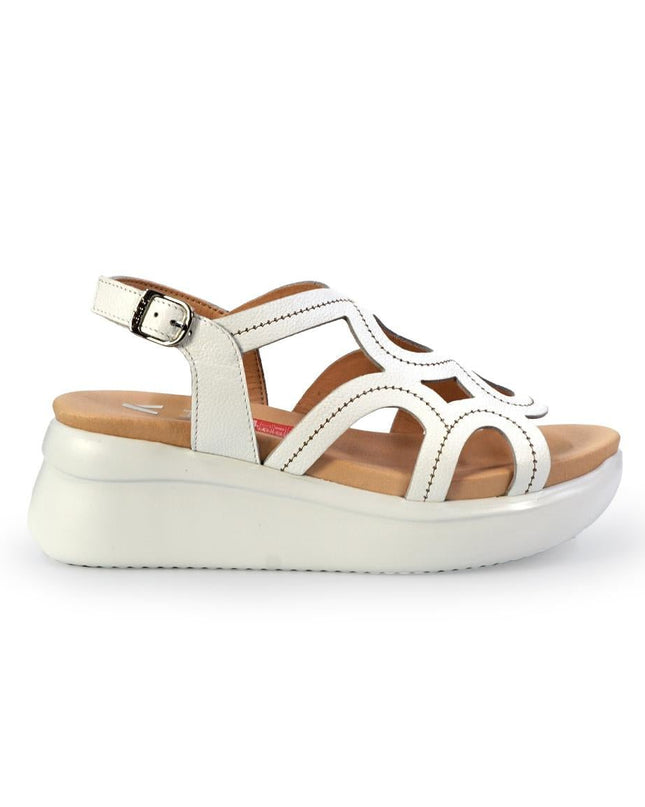 Callaghan Sandali Donna con Zeppa Platform in Pelle Bianca - MARIO SPATARELLA