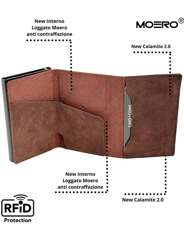 Moero Pro Alcantara Brown Zip Portafoglio Slim - MARIO SPATARELLA