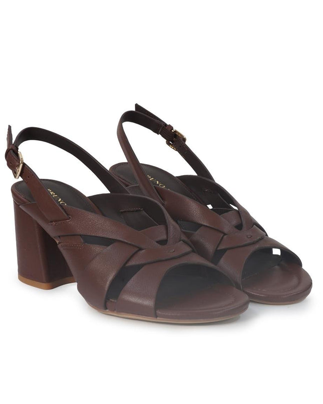Bruno Premi Sandalo Donna in Pelle Corteccia Marrone - MARIO SPATARELLA
