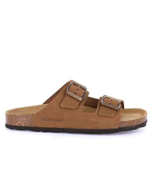 Grunland Sandali Doppia Fibbia Plantare Morbido Sughero Bio Donna in Nabuk Marrone CB6003 SARA MARRONE Grunland 