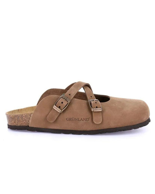 Grunland Sandali Plantare Morbido Sughero Bio Donna in Nabuk Marrone CB6684 SARA MARRONE Grunland 
