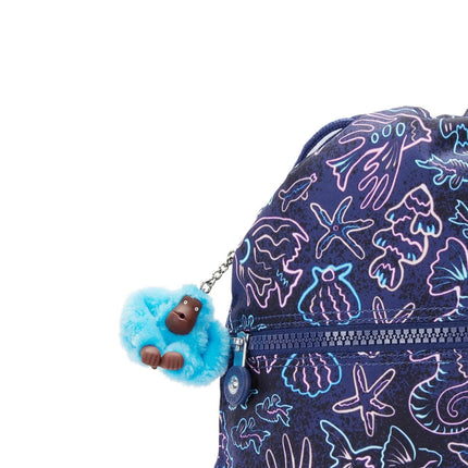 Kipling Sacca in Tessuto Fantasia Blu SUPERTABOO DISCO FISH Kipling 