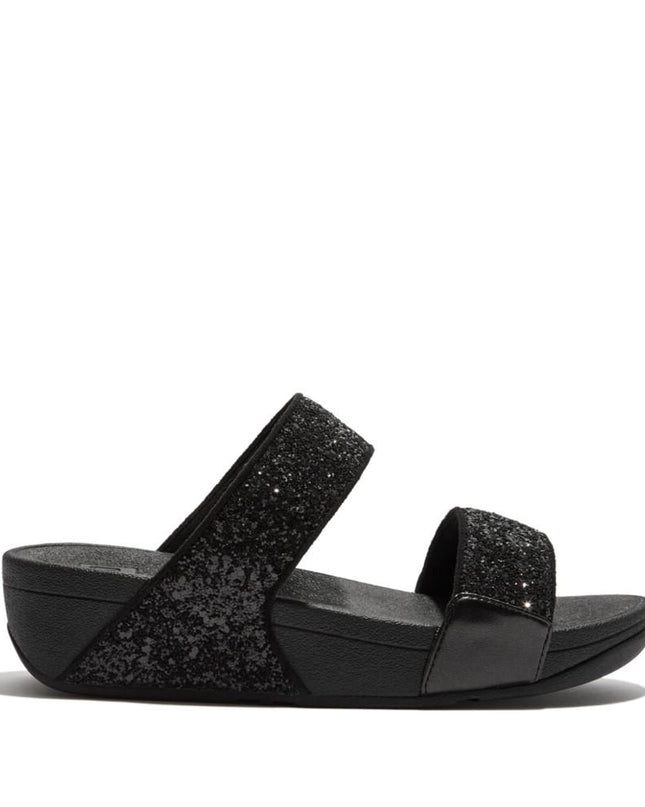 FitFlop ET3-339 LULUGLITTER SLIDES BLACK