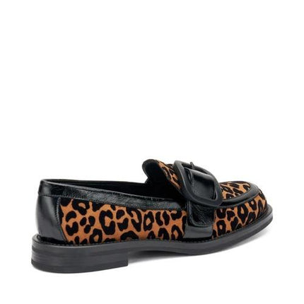 Mocassini Frau Donna in Pelle Leopardo Animalier con Fibbia 90E3 VELVET LEO Frau 