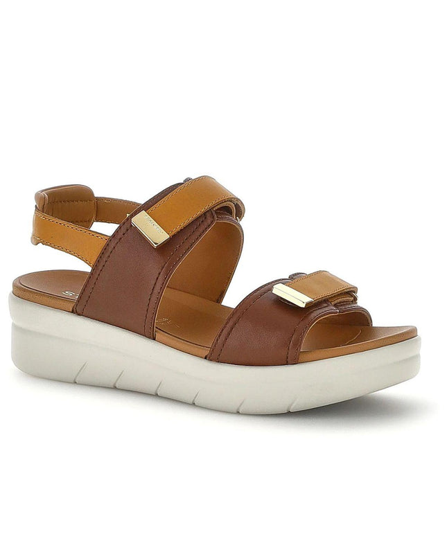 Stonefly Sandalo Donna con Doppio Velcro in Pelle Marrone Cuoio 223661 AQUA20 TAN MULTI Stonefly 