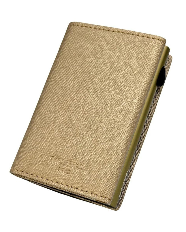 Moero Pro Saffiano Gold Oro Zip Portafoglio Slim - MARIO SPATARELLA
