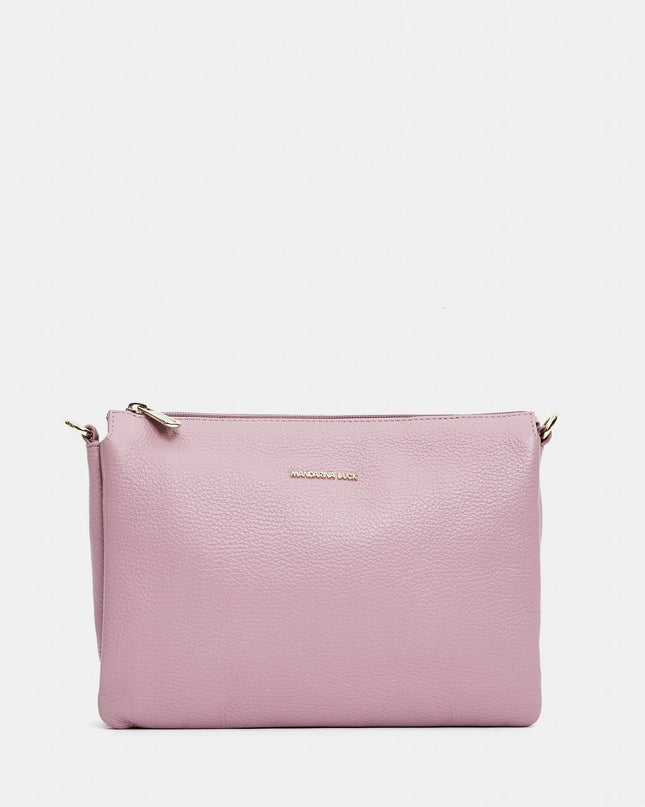 Mandarina Duck Pochette in Pelle Lilla con Tracolla FZT12 MELLOWLEATHER LILAC ROSE Mandarina Duck 