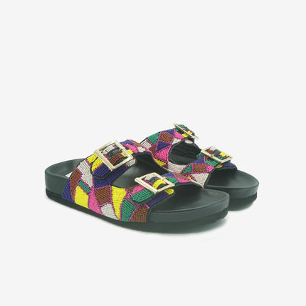 Sandali Doppia Fibbia con Plantare 963005 BLACK Inuovo 