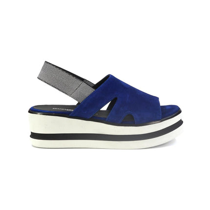 Gianmarco Sorelli Sandalo Donna Platform con Zeppa in Camoscio Blu - MARIO SPATARELLA