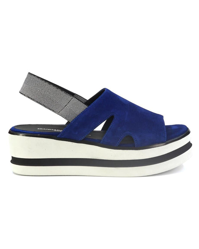 Gianmarco Sorelli Sandalo Donna Platform con Zeppa in Camoscio Blu - MARIO SPATARELLA