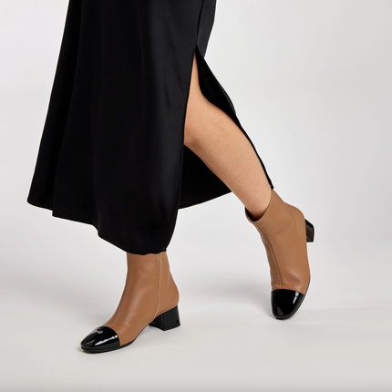Stivaletti Donna Pelle Bicolore 66Q5 NOISETTE Frau 