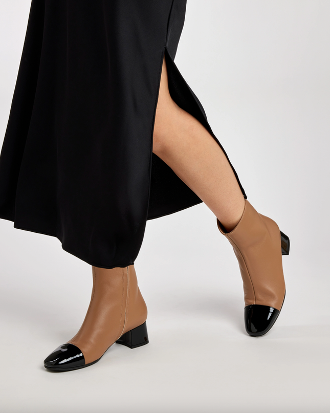 Stivaletti Donna Pelle Bicolore 66Q5 NOISETTE Frau 