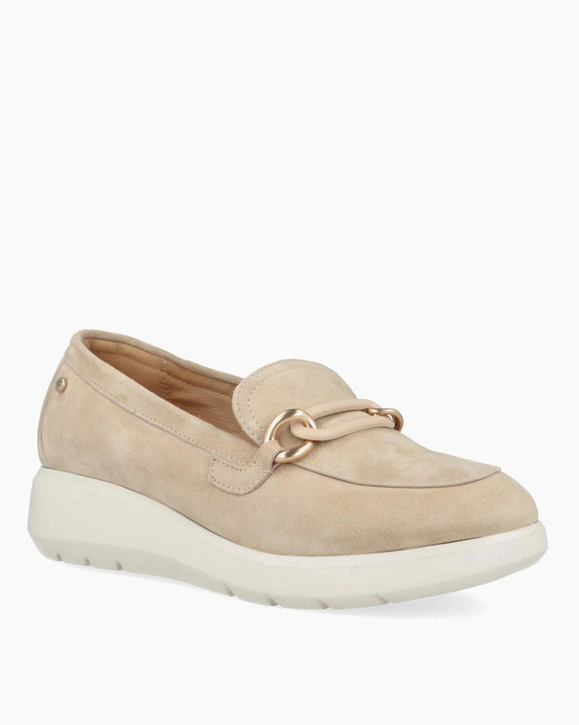 Impronte Mocassini con Zeppa in Camoscio Nude - MARIO SPATARELLA