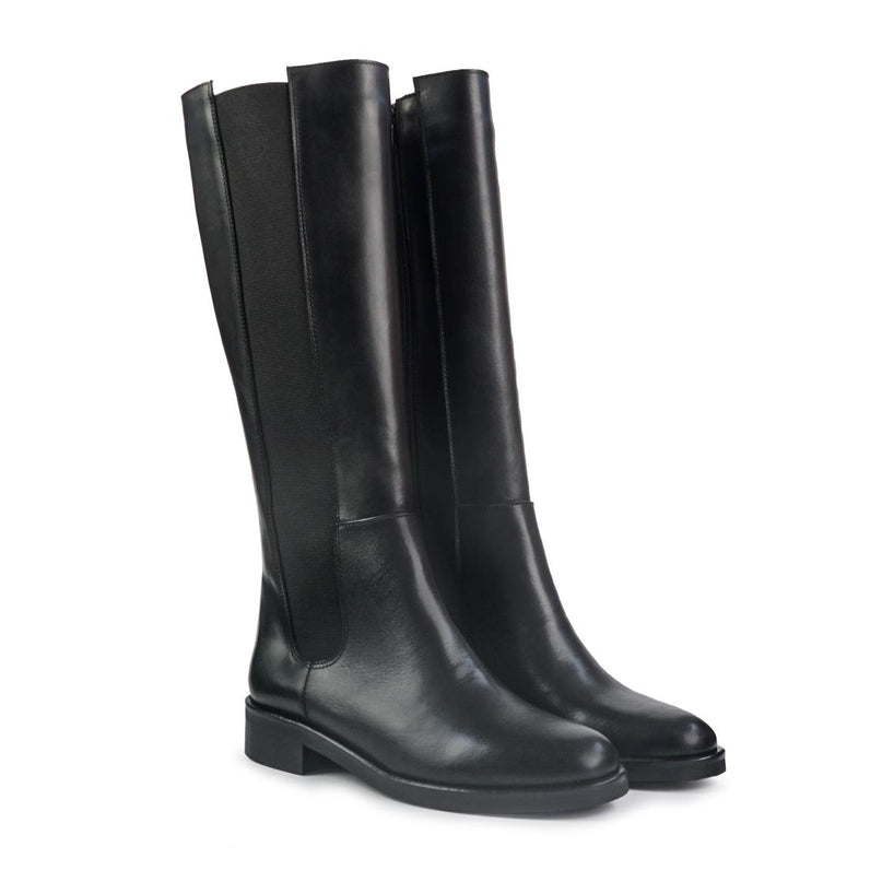 Spatarella Stivali Donna Tacco Basso Cavallerizza in pelle Nero LP21 BLACK Spatarella 