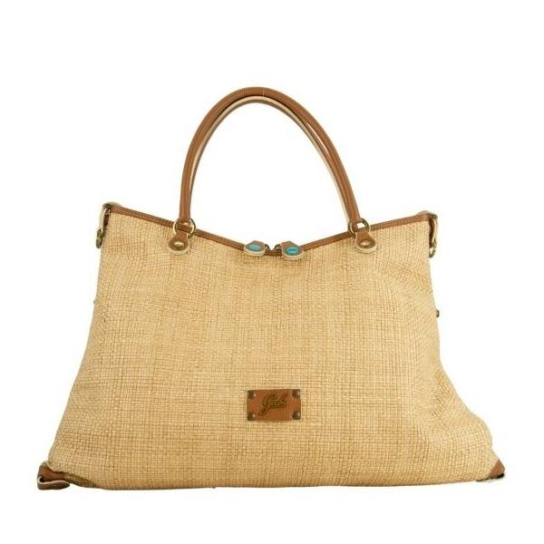 Gabs Borsa Donna in Pelle e Paglia THAMARA PLUS TG M CAMOSCIO CUOIO GOLD Gabs 