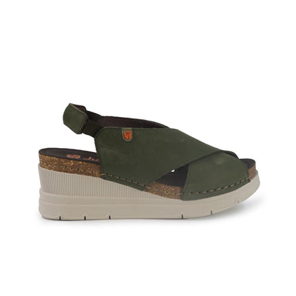 Jungla Sandali Donna con Zeppa in Pelle Verde - MARIO SPATARELLA