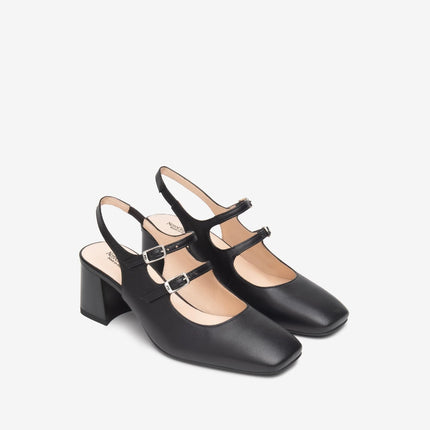 Nero Giardini Chanel con Tacco in Pelle Nera - MARIO SPATARELLA