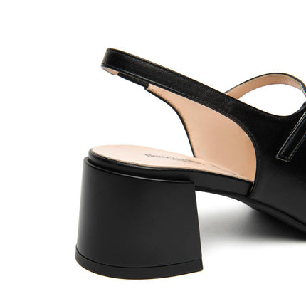 NeroGiardini Chanel Mary Jane Sling Back in Pelle Nera - MARIO SPATARELLA