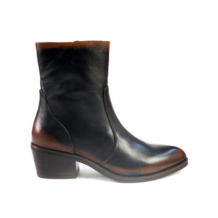 Stivaletti Bruno Premi con Tacco Tex in Pelle Nero Cuoio BM5603 TAE EA CUOIO Bruno Premi 