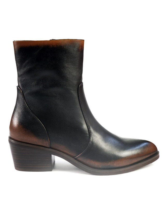 Stivaletti Bruno Premi con Tacco Tex in Pelle Nero Cuoio BM5603 TAE EA CUOIO Bruno Premi 