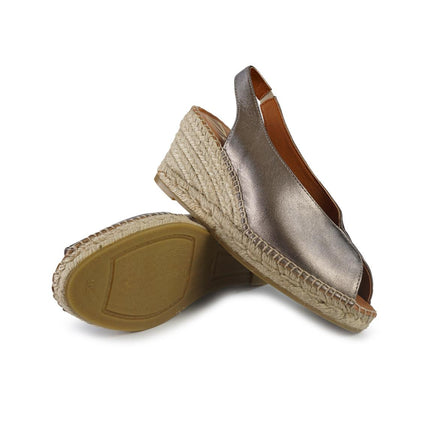 Viguera Espadrillas Alta in Pelle Lminato Fumo 2127 FUMO Viguera 
