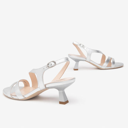 Nero Giardini Sandali Donna Tacco Svasato in Pelle Argento E513222DE ARGENTO 700 Nero Giardini 