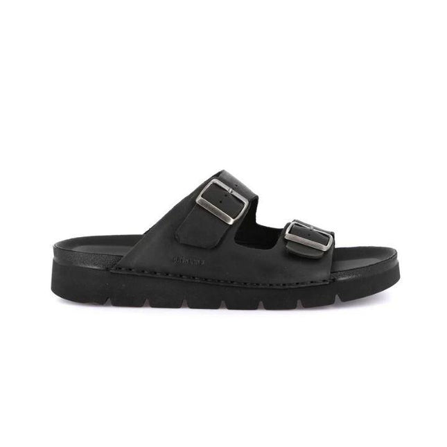 Grunland Sandali Uomo Doppia Fibbia in Pelle Nera CI3095 LERO NERO Grunland 
