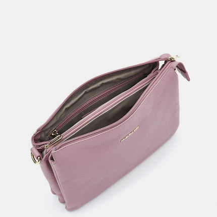 Mandarina Duck Pochette in Pelle Lilla con Tracolla FZT12 MELLOWLEATHER LILAC ROSE Mandarina Duck 