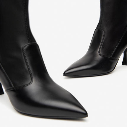 Nero Giardini Stivaletti Elasticizzati con Tacco in Pelle Nero - MARIO SPATARELLA