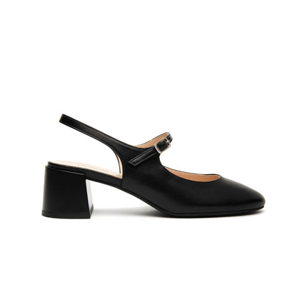NeroGiardini Chanel Mary Jane Sling Back in Pelle Nera - MARIO SPATARELLA