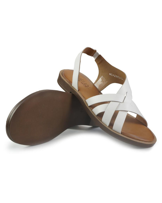 Vueva Sandali Flat Donna in Pelle Bianco WD425R24 WHITE Vueva 