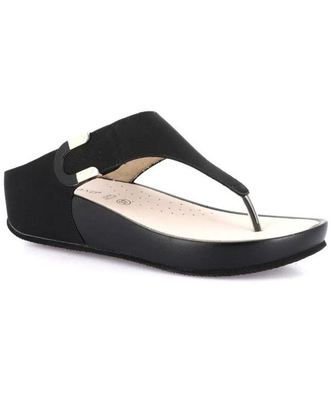Grunland Infradito Donna Ciabatta Confort con Velcro in Tessuto Nero CI3115 DIRA BLACK Grunland 
