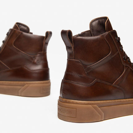 Nero Giardini Sneakers Alta Uomo in Pelle Marrone I400457U BEIGE 412 Nero Giardini 