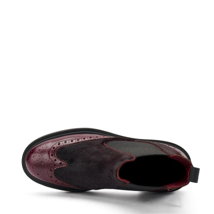 Frau Stivaletti Chelsea Oxford Donna in Cavallino Bordo 97Y8 HORSY BORDO Frau 
