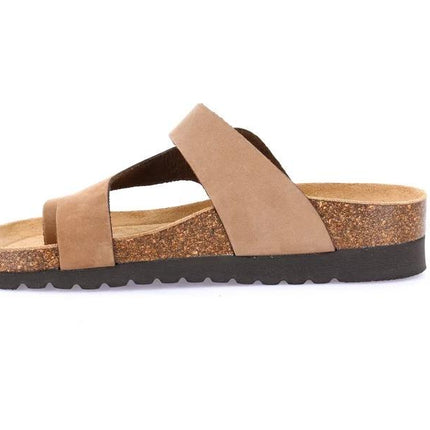 Grunland Sandalo Plantare Infradito Sughero Bio Donna in Nabuk Taupe CB0327 HOLA TAUPE Grunland 