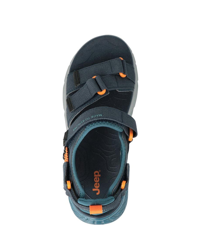 Jeep Sandali Uomo con Doppio Velcro in Tessuto Blu GROOVE SANDAL NAVY Jeep Footwear 