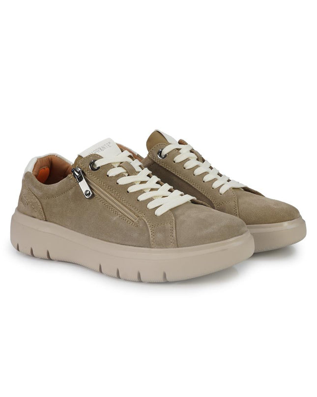 Impronte Sneakers Charms Uomo Lacci e Zip in Camoscio Sabbia VENIER ZIPU SAND Impronte 