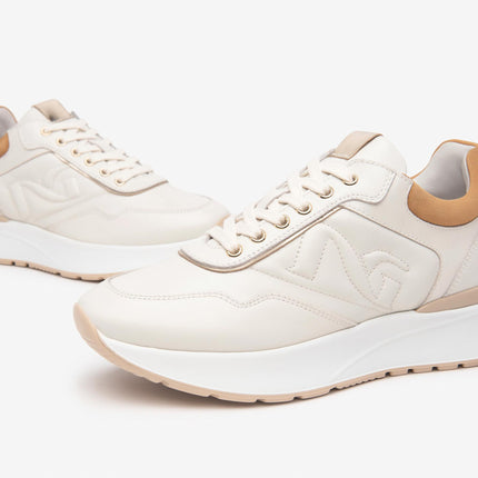 Nero Giardini Sneakers Donna Bassa in Pelle Osso E512884D OSSO 713 Nero Giardini 