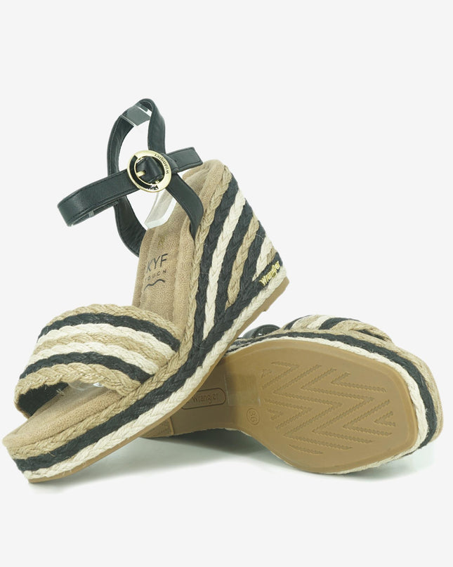 Sandali Donna Zeppa Corda CHOIMBRA FLAG BLACK Wrangler 