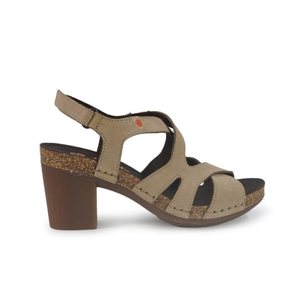 Jungla Sandali Donna con Tacco e Plateau in Nabuk Desert Beige - MARIO SPATARELLA