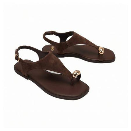 Exe Sandalo Donna Infradito Basso in Camoscio Marrone LK TM 1022 BROWN Exe 