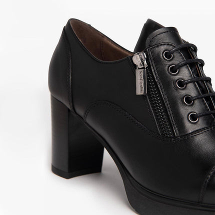 Nero Giardini Francesina con Tacco e Plateau in Pelle Nero - MARIO SPATARELLA