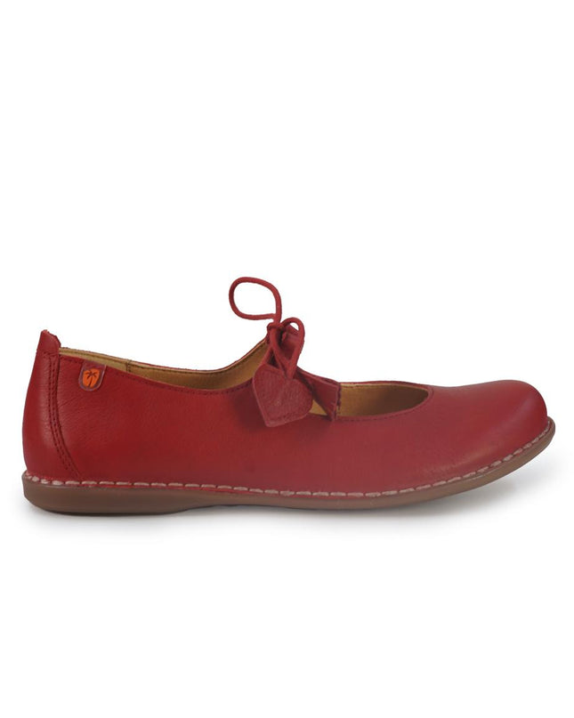 Jungla Ballerina Donna con Lacci in Pelle Rossa 8461 ROJO Jungla 